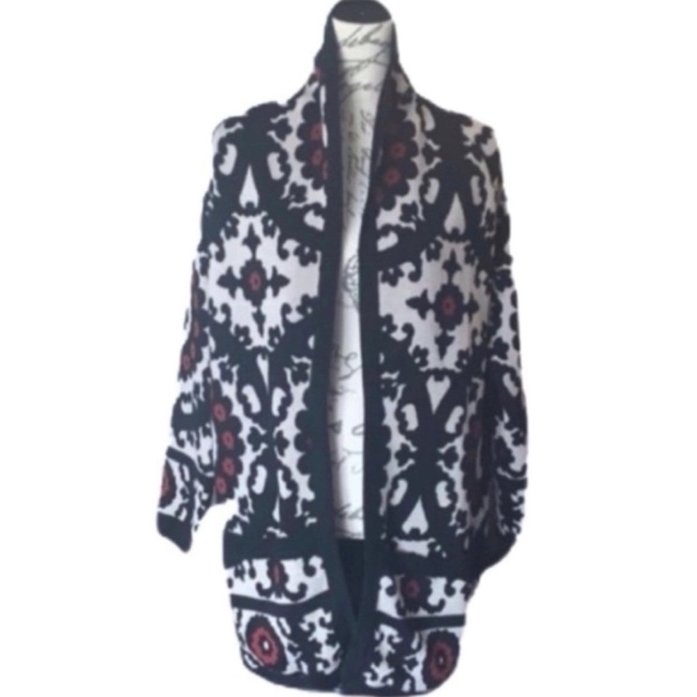 Avec Aztec Sweater Coat Size Large Wool Ac…